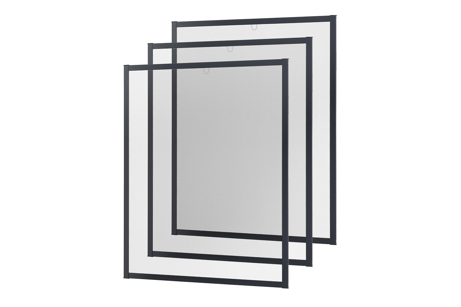 Fliegengitter Fenster "MASTER SLIM", glänzend - Alurahmen - 80 x 100 cm - SET
