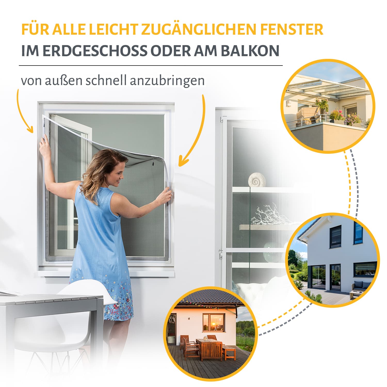 Fliegengitter Fenster "EASY", Magnet - weiß